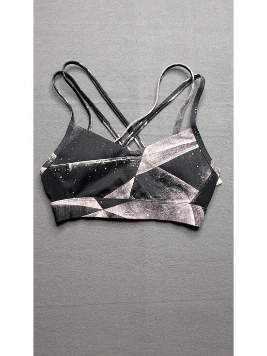 Reebok Other - Reebok Sports Bra Womens S Black Geometric Print Strappy Crossback Yoga Workout